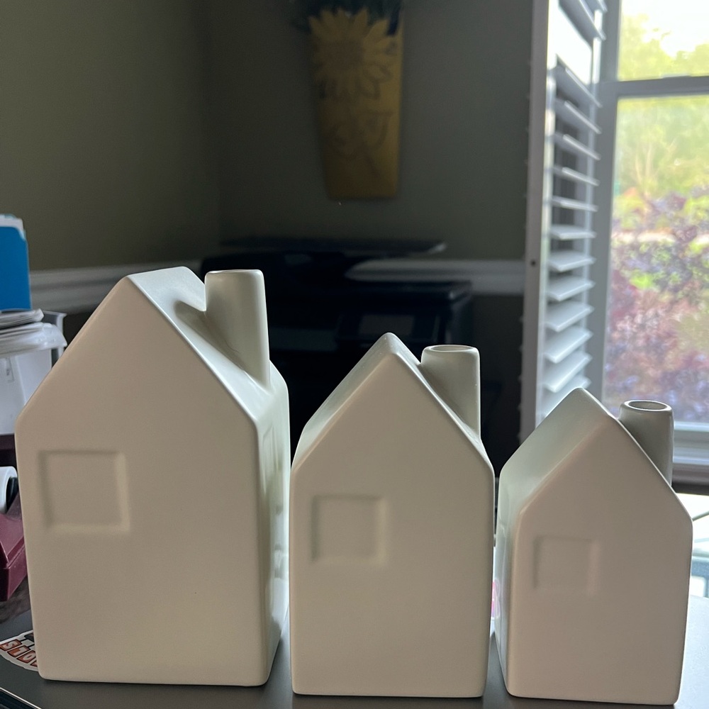 Hearth & Hand Set of Three Cream Ceramic House Decor
